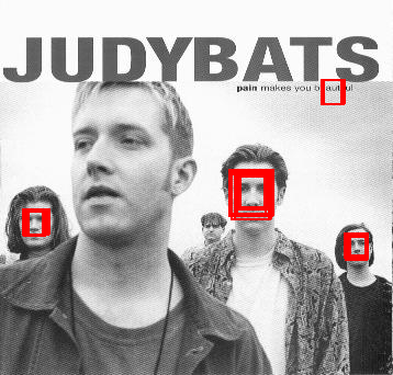 Detected faces in Judy Bats photo