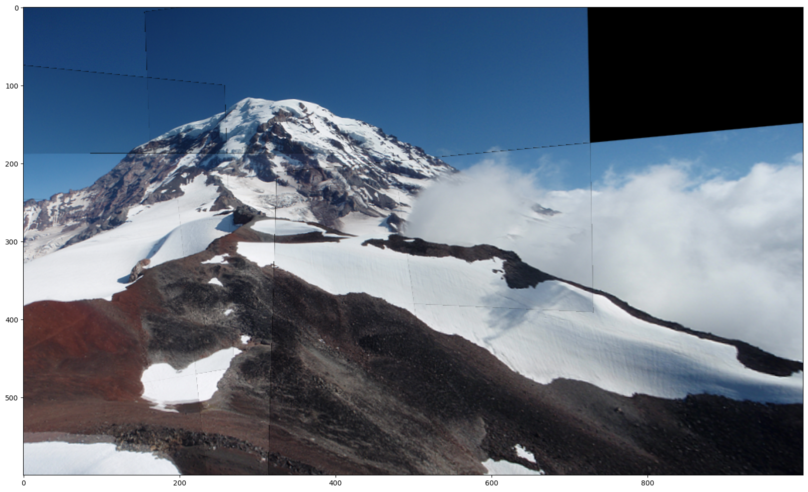 Stitched panorama of Mount Rainier